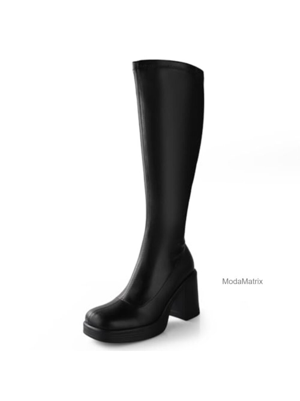 Women's Knee High Gogo Boots Chunky Platform Heel Side Zip Tall Boot